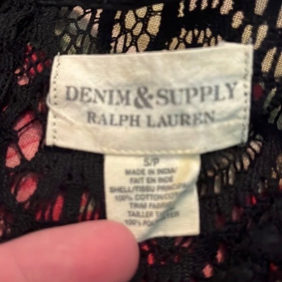 Vtg RALPH LAUREN Denim & Supply Size Small Embroidered Neck Sleeve Gauzy NEW - Picture 9 of 11